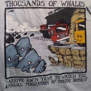 Vintage Save The Whales Environmentalism Nature Comic Cartoon T-Shirt